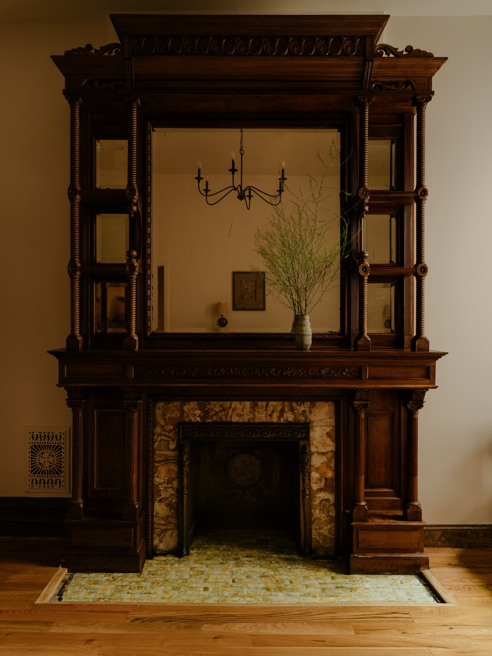 Fireplace and tiles